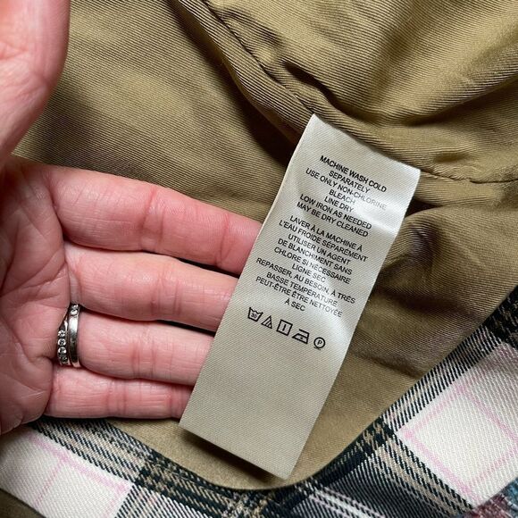 We The Free longline Freddie blazer Trench Coat Plaid Design Women’s Medium - Picture 14 of 15